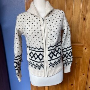 Cozy Cream and Black Patterned Women's Sweater